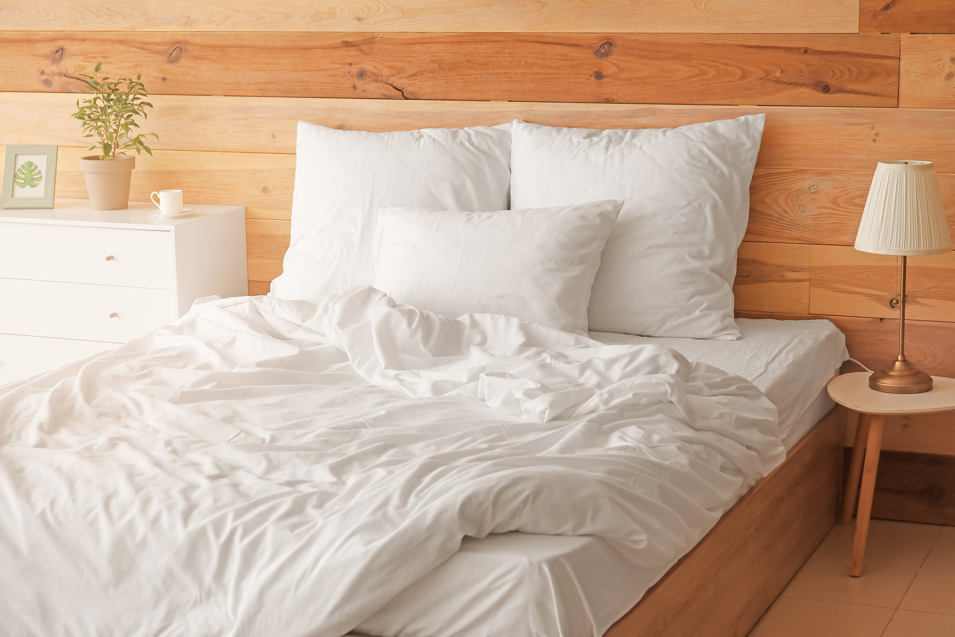 Bed with Clean Linen 